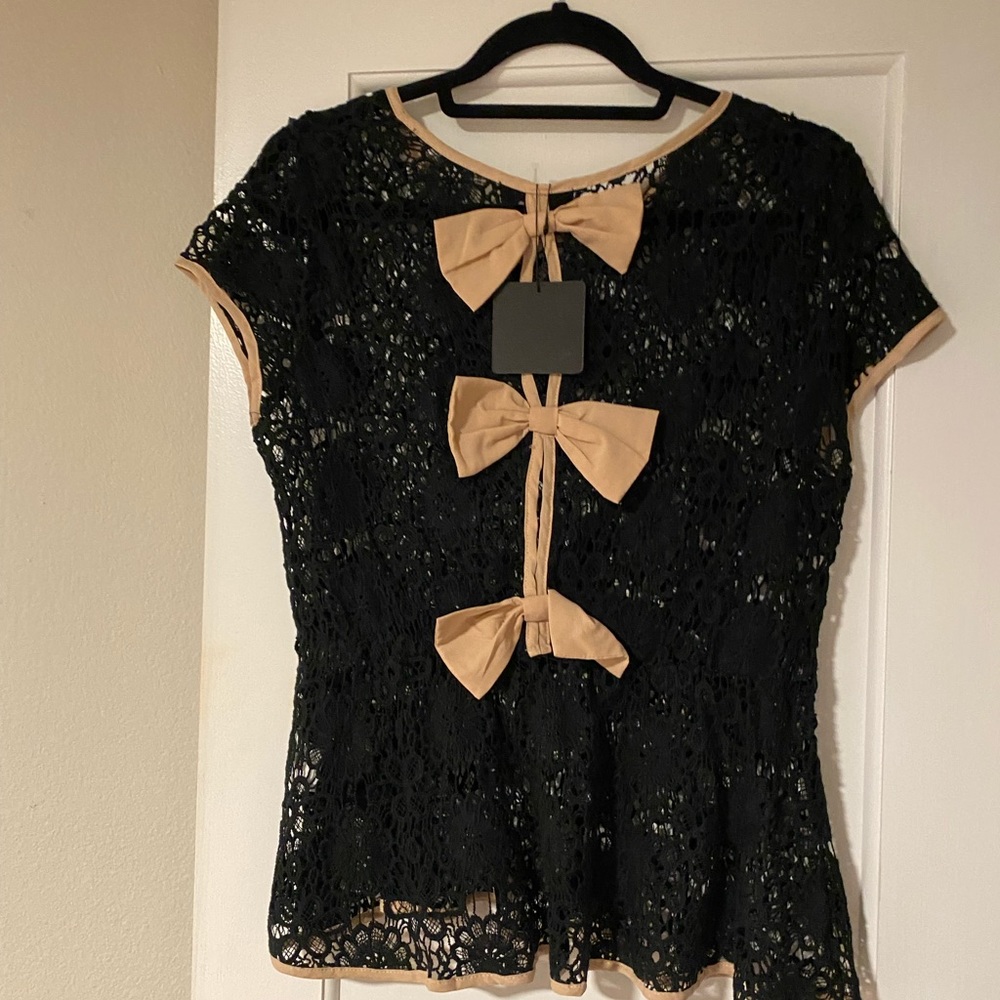 Beautiful black crocheted top